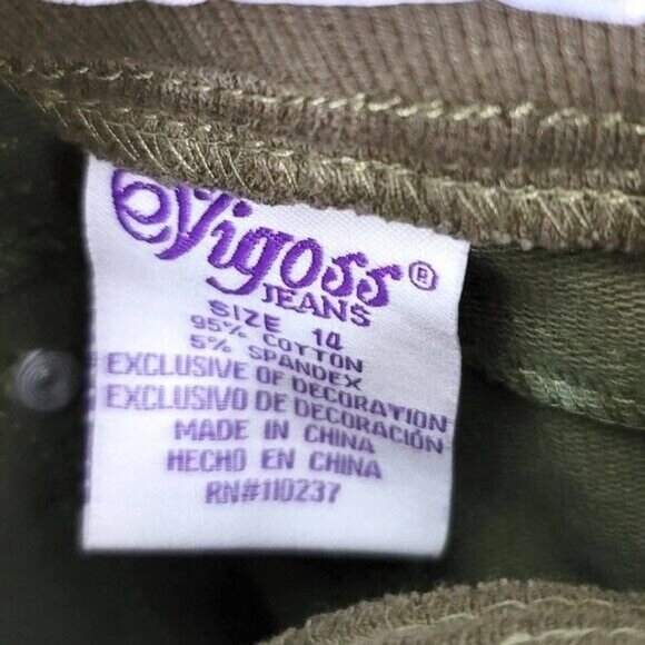 Vigoss Girls Floral Jeggings Pants Green Size 14 Pockets Pull On Leggings NWT - Picture 6 of 6